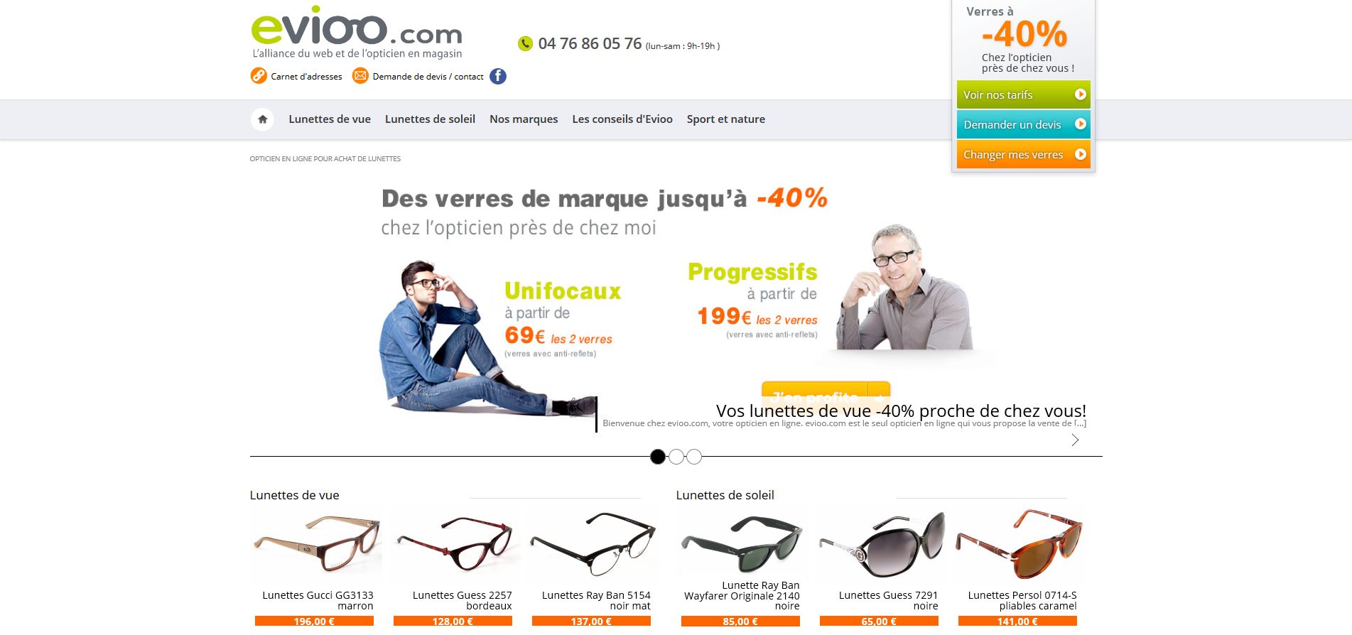 Evioo.com – Devis en ligne pour des lunettes de vue