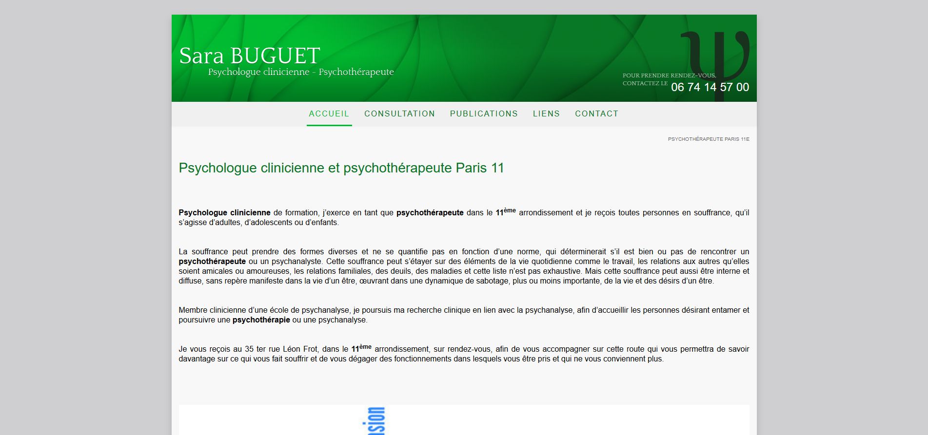 Sara Buguet – Psychologue clinicienne et psychothérapeute à Paris